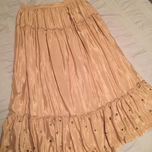 Beautiful Boho copper skirt with studded hem.