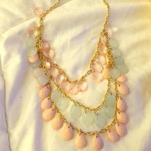 A beautiful pale pink and green layered necklace!
