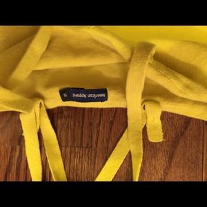 American apparel yellow knit bra letter crop top.