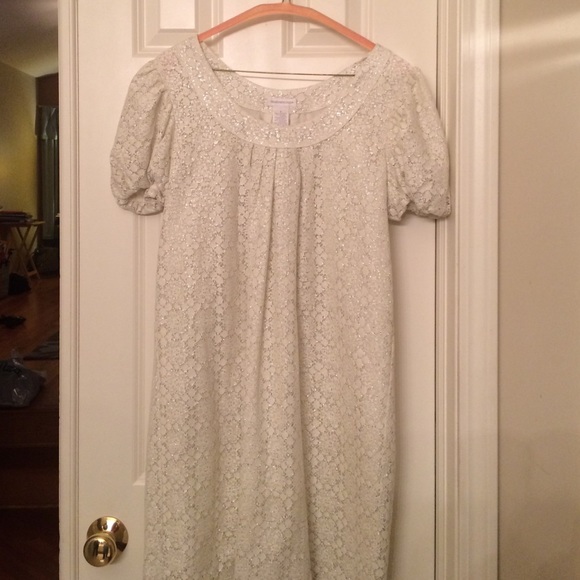 Cream/laced silver dress