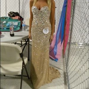 Sherri Hill gold pageant/prom gown