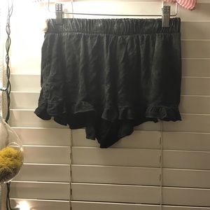 Black Acid Wash Flowy Shorts from Tillys