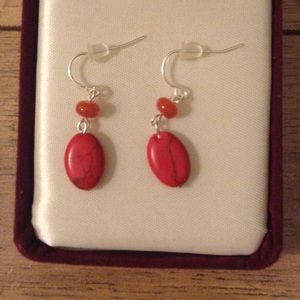 Boho Red Stone Earrings