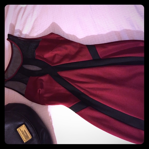 Red and black mesh clubbing dress - Picture 1 of 1