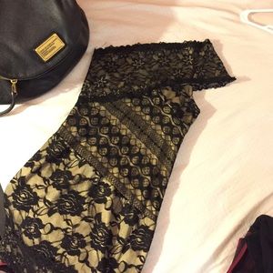 Lace club dress one shoulder