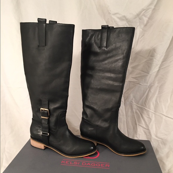 Black Kelsi Dagger Mindi Tall Leather Boot