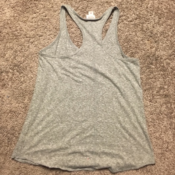 Grey Halter Tank Top with Floral Design - Picture 2 of 3
