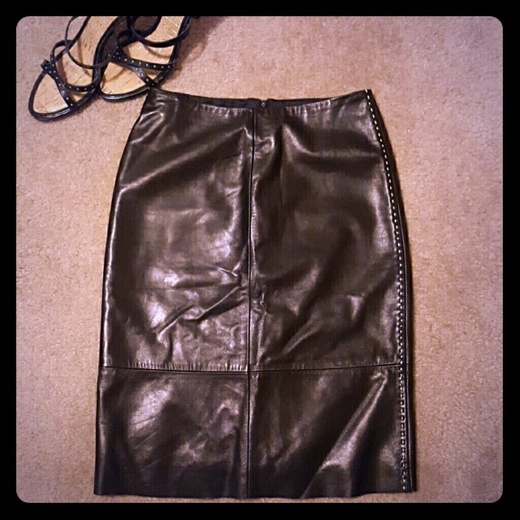 **Today only sale***Black genuine leather skirt