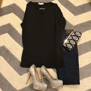 Michael Michael Kors Black Silver Bar Tee