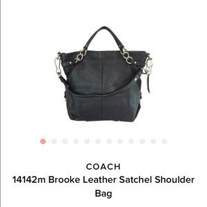 Coach Brooke black pebbled Leather Hobo Style Bag