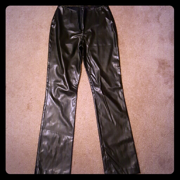 Faux leather black pants