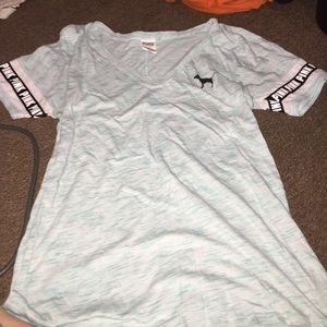 PINK blue marble t-shirt