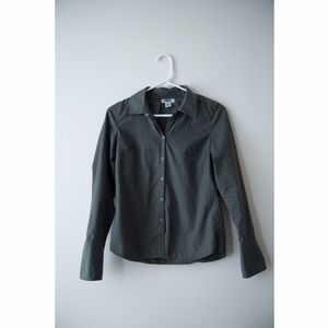 Olive Button-Down Top