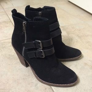 Black suede booties