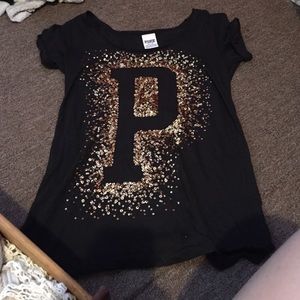 PINK gold sequin top