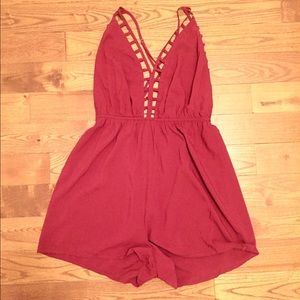 Urban Outfitters Burgundy Romper size S