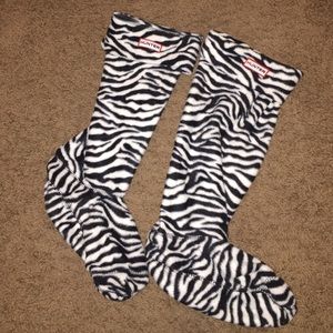 Hunter boot Zebra fleece liners M/L