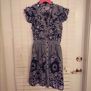 Navy/white floral dress