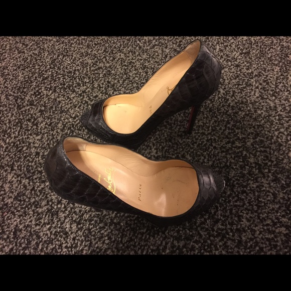Christian Louboutin Python Peeptoes