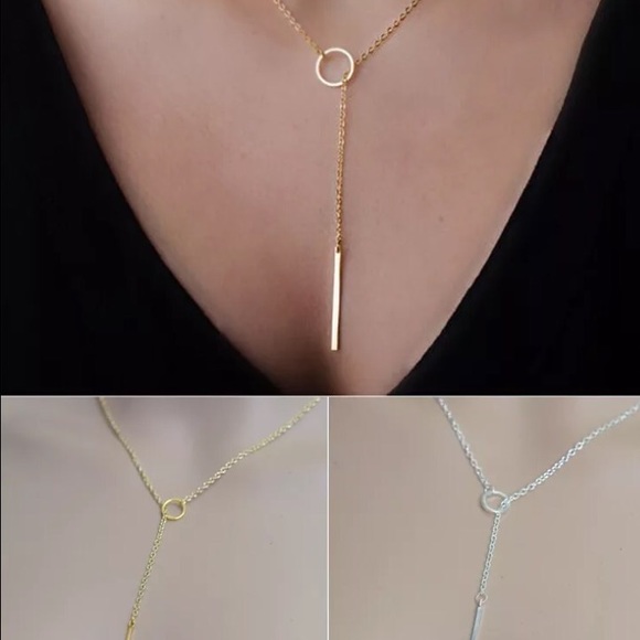 Silver or gold Y Lariat Style Adjustable necklace