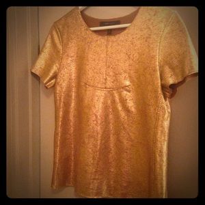 Gold leather short-sleeve!