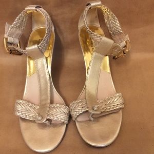 MICHAEL KORS gold gladiator sandals