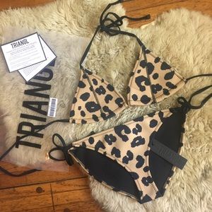 Rare Lily leopard Triangl indy bikini Sz L