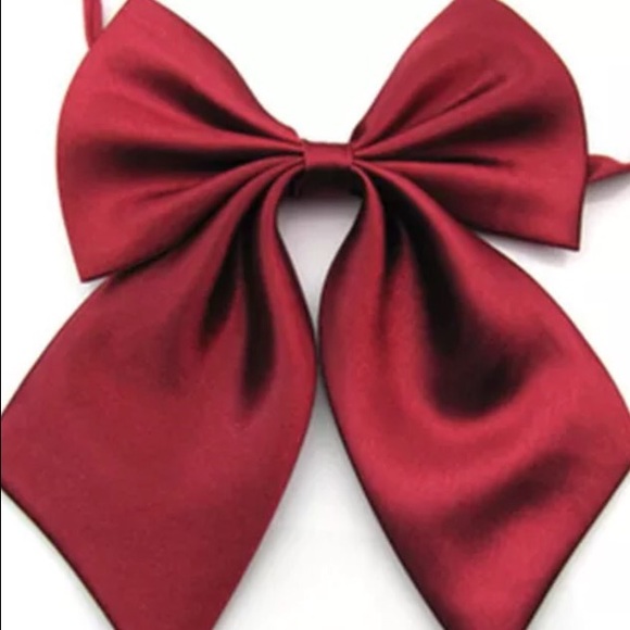 New Red Wine neck Tie satin bow casual  or work