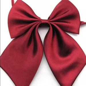 New Red Wine neck Tie satin bow casual  or work