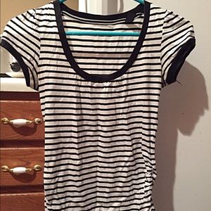 Black and white striped top
