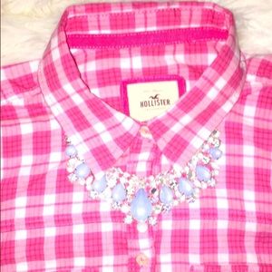Hollister pink button down