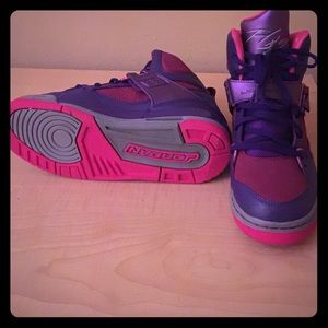 Purple Neon Pink Air Jordans 💕💜