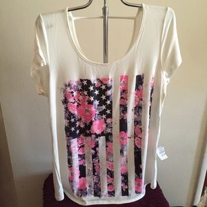 Colorful flag print top