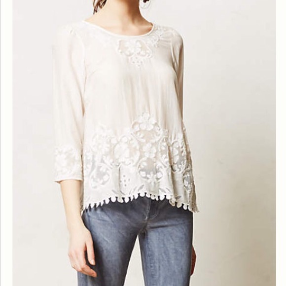 Anthropologie Tops - New anthropologie Lavinia blouse lace detail