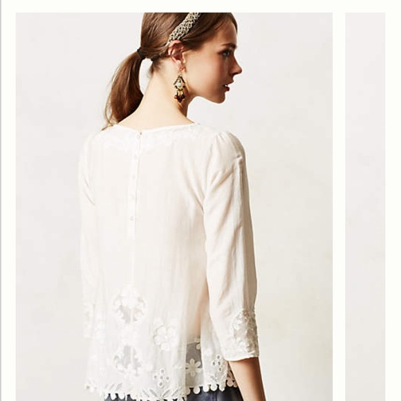 New anthropologie Lavinia blouse lace detail - Picture 2 of 4