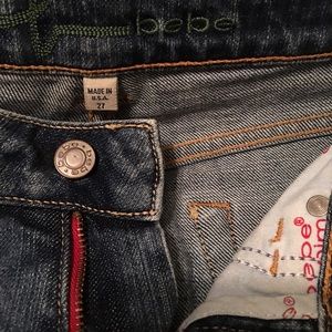 Bebe jeans. pink Swarovski stones.