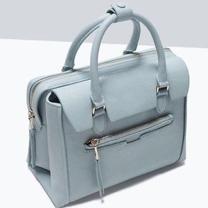 Zara Sky Blue Mini City Office Bag