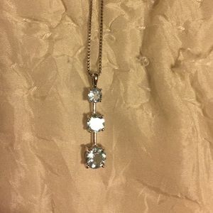 Sterling Silver necklace with March birthstones!