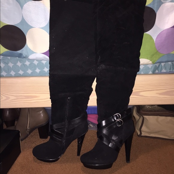 Thigh-high heeled boots