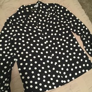 Polka dot blouse black and white!
