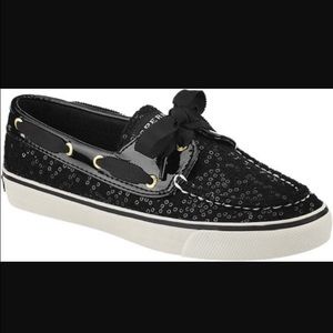 Black sequin sperry's