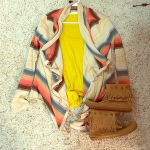 Poncho stripped cardigan