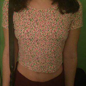 American apparel floral crop top