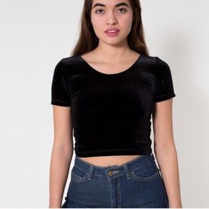 black velvet american apparel crop top
