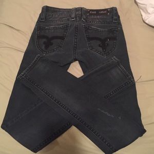 Dark wash Rock revival jeans