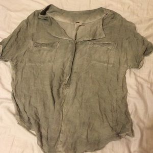 Free people distressed pocket shirt