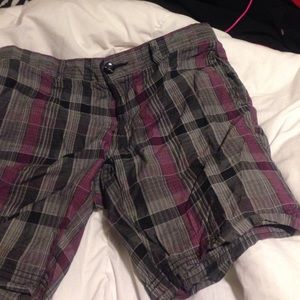 Black and maroon long shorts