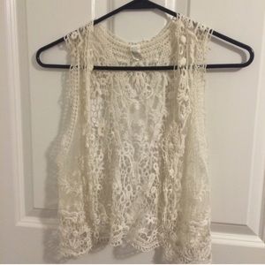 white lace mini vest