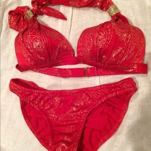 Venus Push-Up Halter Top & Bottom Bikini Set