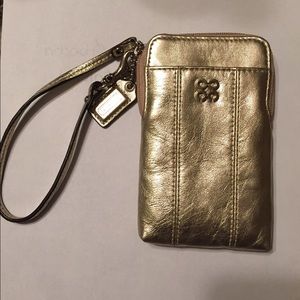 Coach phone and card wristlet